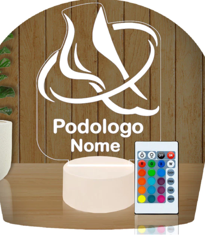 Luminária Led 3d | Podólogo Médico Pés | Abajur Presente Criativo Decoração