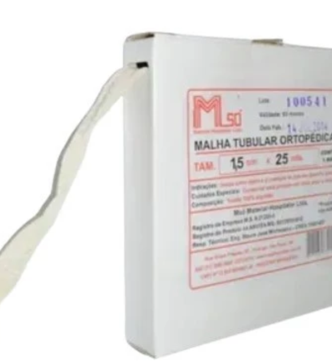 Malha Tubular Ortopédica P/Dedo Podologia 1,5cm x 25 Metros Unidade